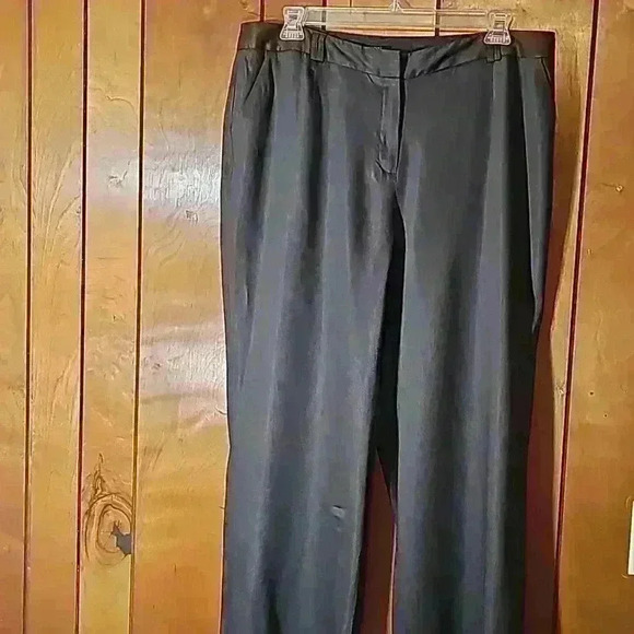 Alfani Women's pants sz 16W color brown wide leg flat front palazzo linen blend - Picture 11 of 15